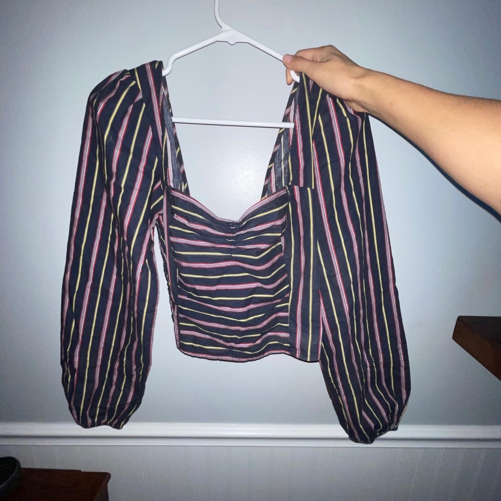 free people long sleeve top square neck